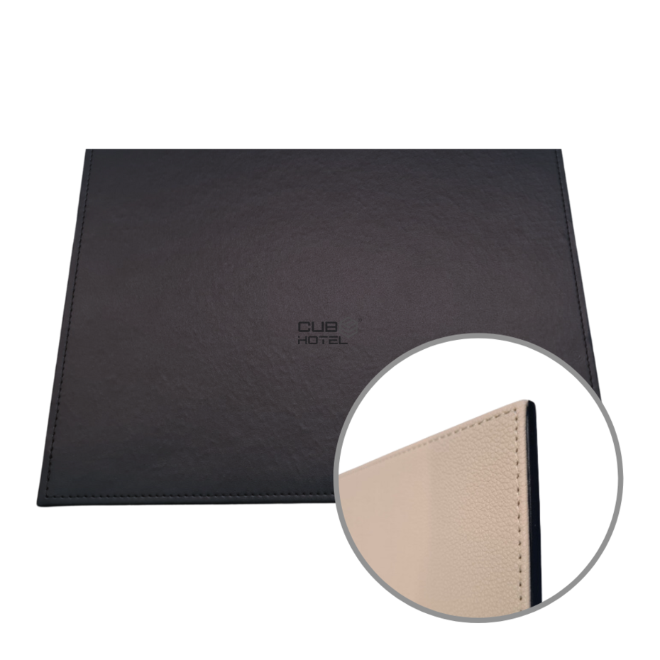 SWITCH Reversible Desk Tray in Black and Beige Faux Leather 50 x 40cm